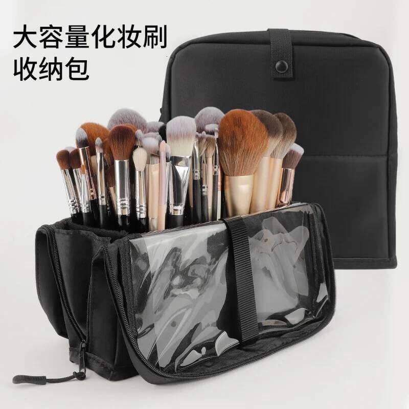 European And American Portable Storage Professional Makeup Handbag With Magnetic Closure Brush Bag Foldable Large Cap
