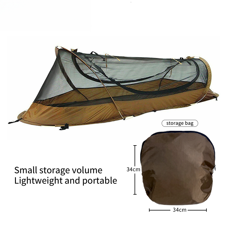 Outdoor Single-Person Lightweight Tent Nylon Tactical Shelter Marching Bed Mosquito Net Anti-Mosquito Waterproof Field