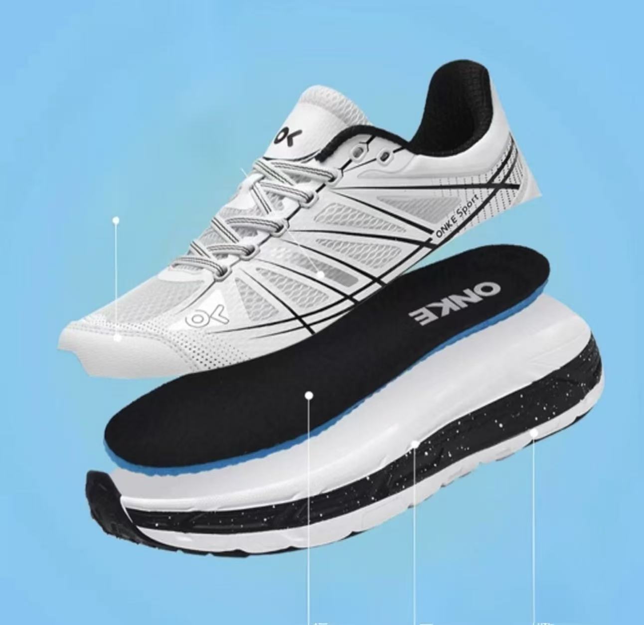 Designer ONKE Autumn Sports Men Lightweight Mesh Casual Women Breathable Cushioning Non-slip Wear-resistant Running Shoes