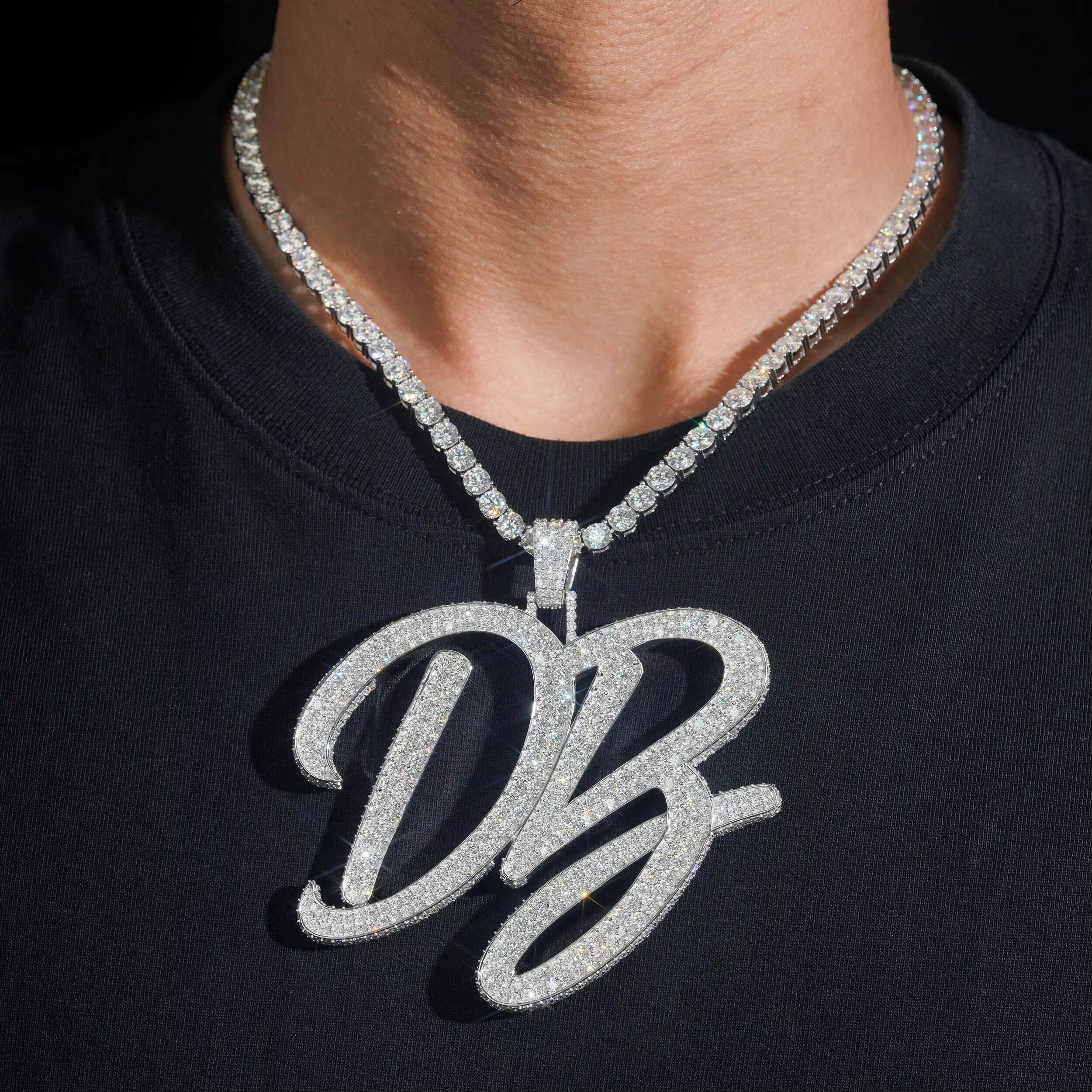 Iced Out 3inch Width Buss Down 925 Silver VVS Moissanite Diamond Pendant Custom Pendant