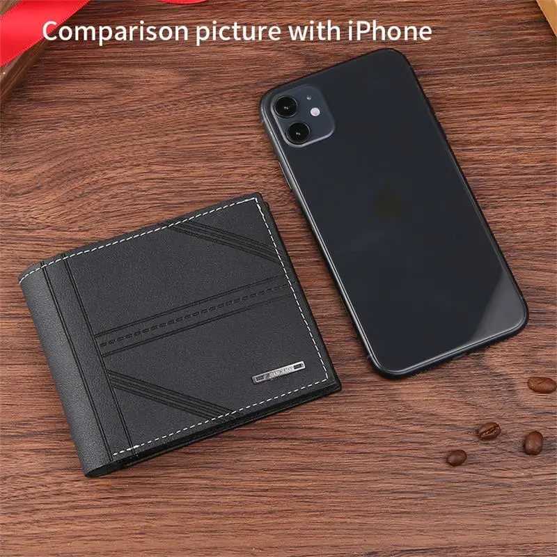 MenS Short Frosted Leather Wallet MultiSlot Coin Pocket Photo Holder Small MenS Wallet High Quality New 2024 W250911