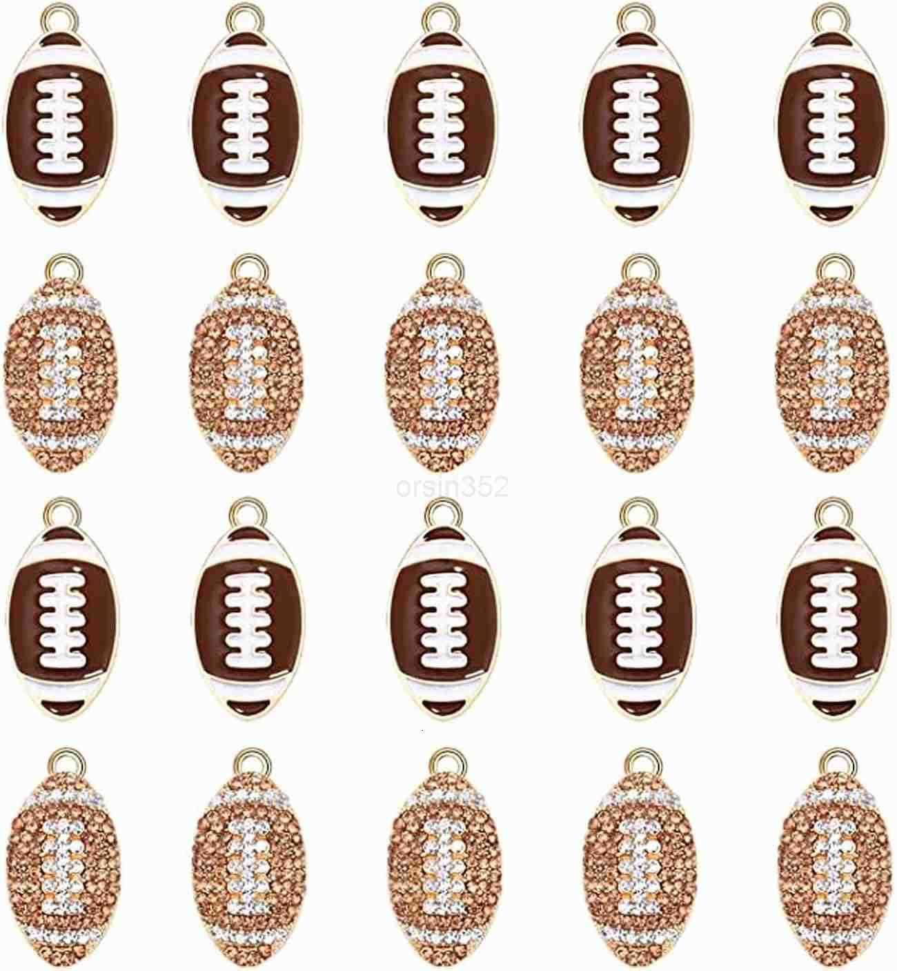 20PCS Sports Charms Enamel Basketball Baseball Pendant Charms for Jewelry Making Rhinestone Ball Game Softball Charms for Necklace Earrings DIY Crafts