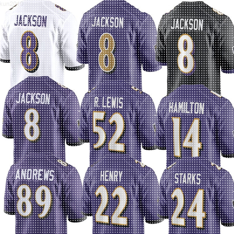 Derrick Henry Zay Flowers Lamar Jackson Malaki Starks Mark Andrews Nate Wiggins Rashod Bateman Ray Lewis Marlon Humphrey Roquan Smith Football NFL Ravens Jersey