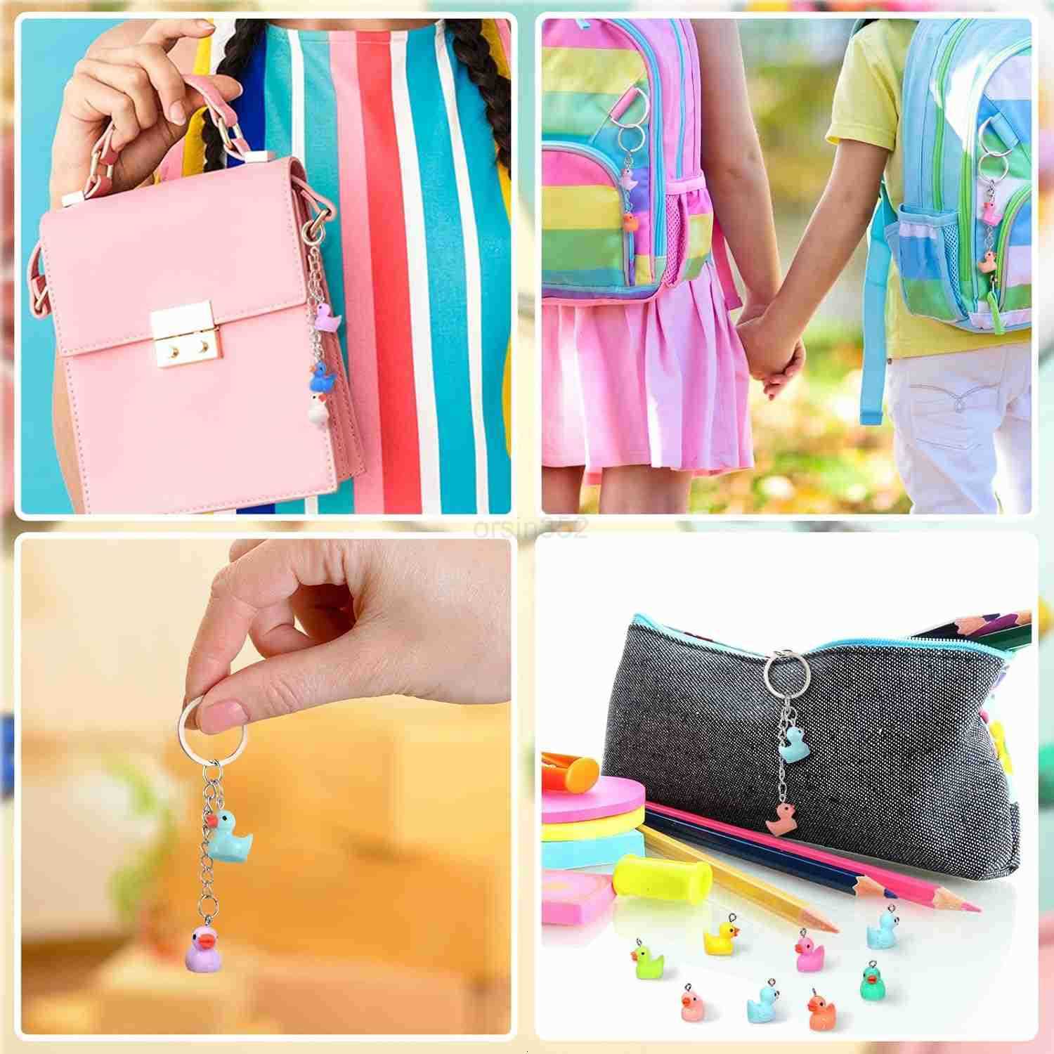 10 Colors Resin Duck Charms Pendants Mini Resin Duck DIY Pendants with Screw Eye Pin Jewelry Craft Supplies for Charm DIY Making Earring Necklace Keyc