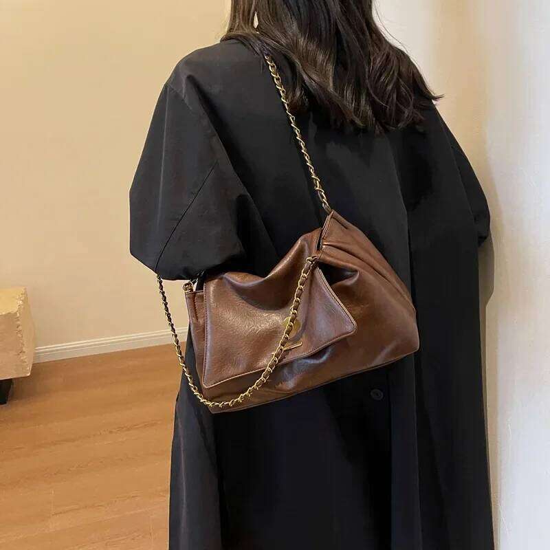 Shoulder Crossbody Bag Versatile Casual Commuting Large Capacity Tote Chain