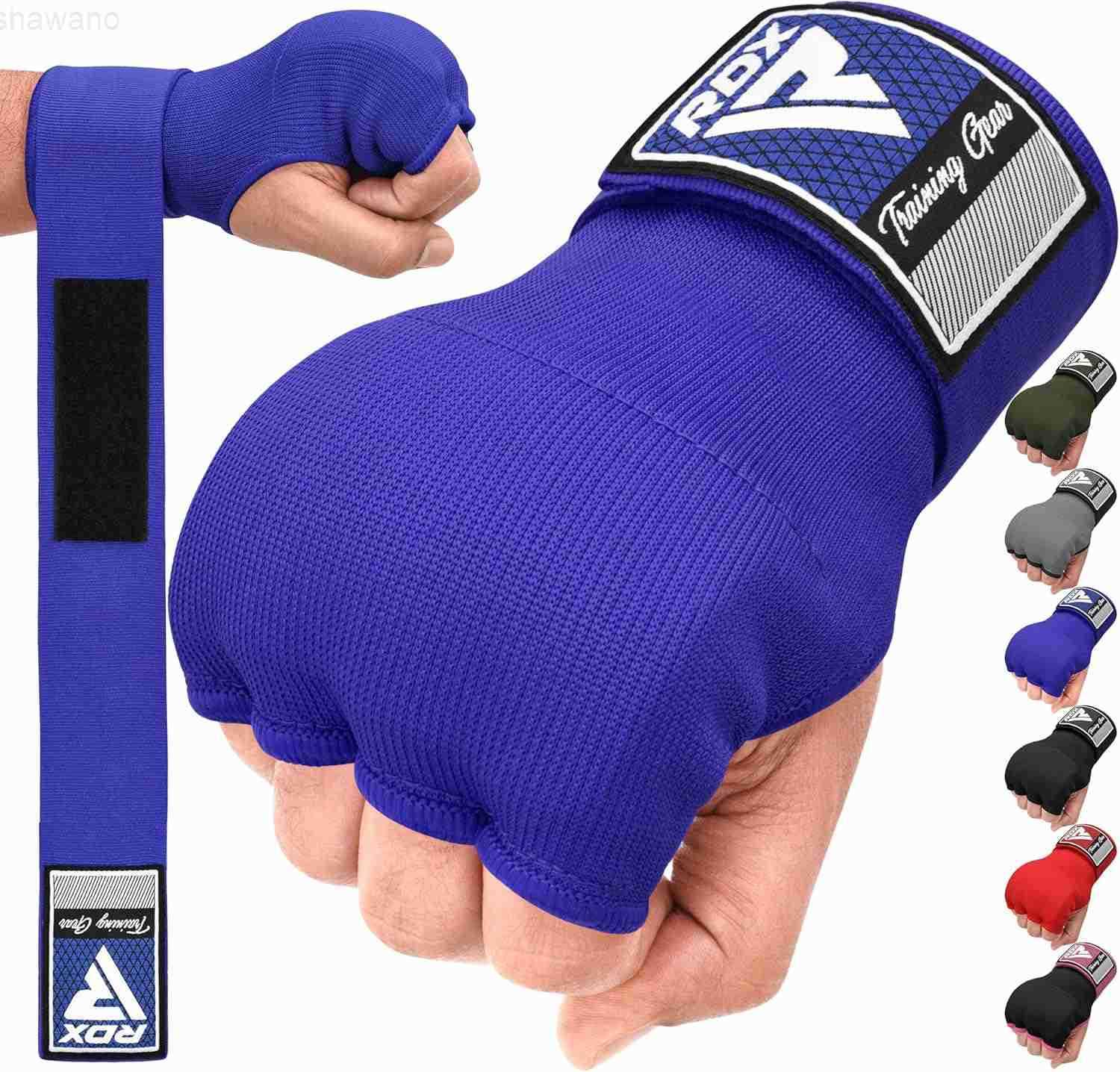 Gel Boxing Hand Wraps Inner Gloves Men Women Quick 100cm Long Wrist Straps Elasticated Padded Fist Under Mitts Protection Muay Thai MMA Kickboxing Mar
