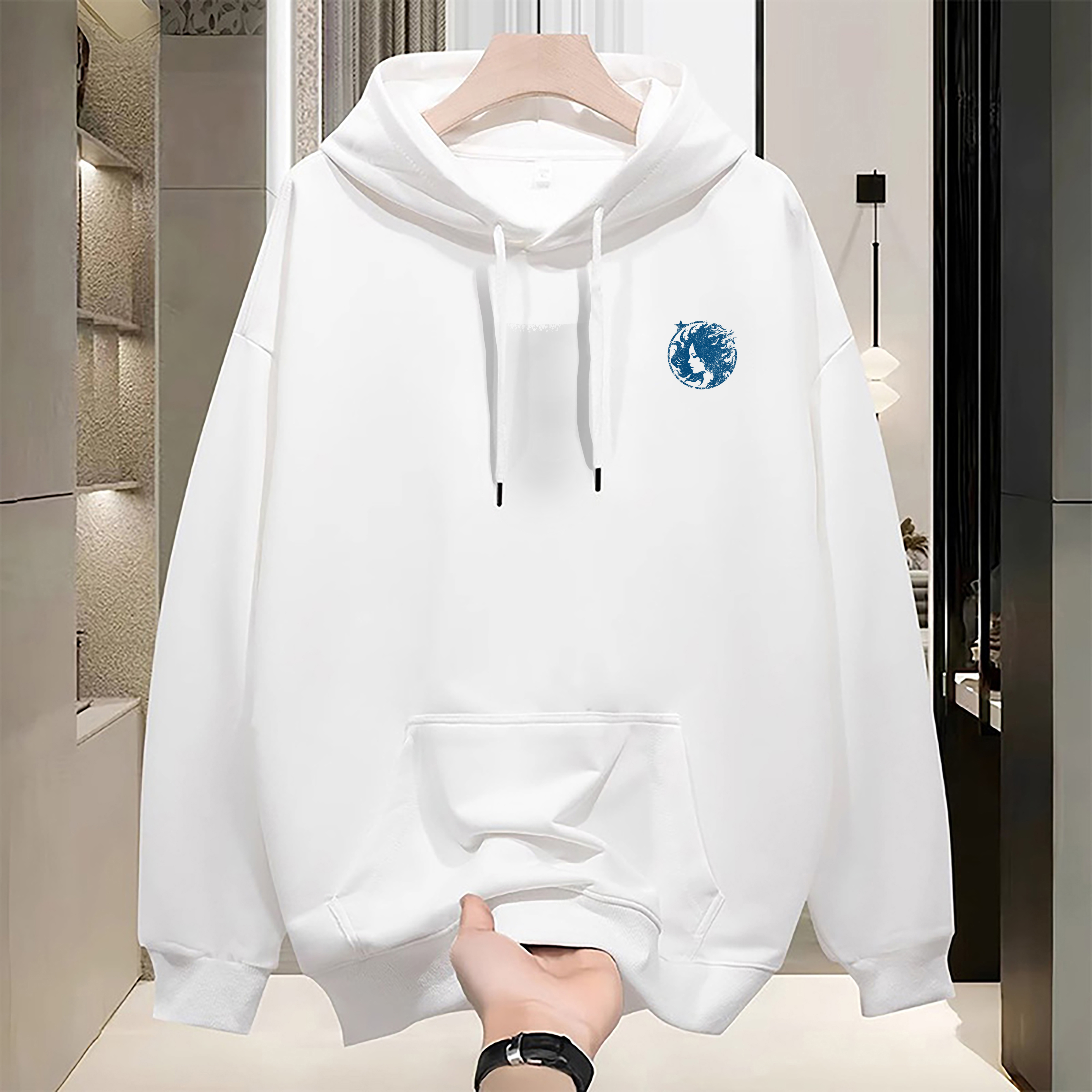 Men's Hoodies Hollow Autumn And Winter Pullover Print Hoddies Graphic Streetwear