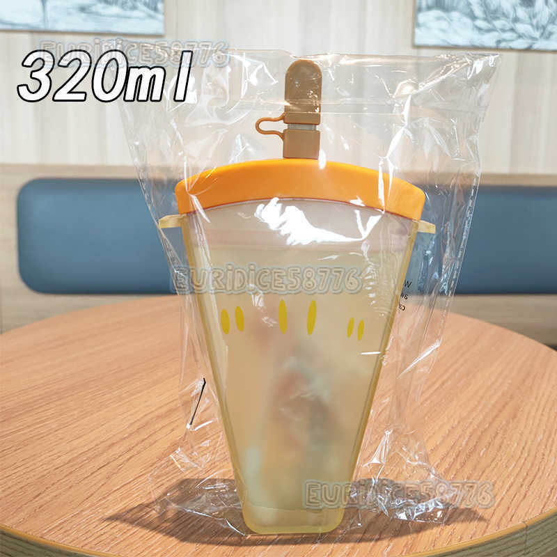 Watermelon Straw As Plastic Water Cup Portable Strap Cold Water Cup Water Bottle H250911