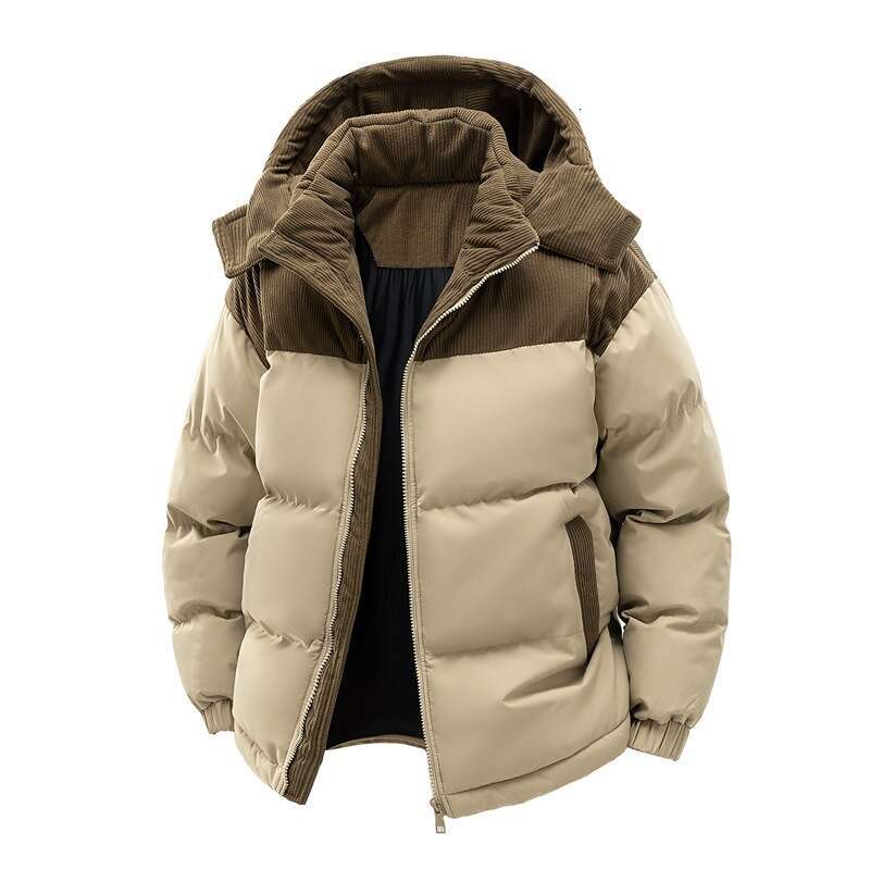 Men's Jacket with Fleece Lining Winter New Thickened Warm Cold-Proof Cotton Coat Trendy Two-Way Wear