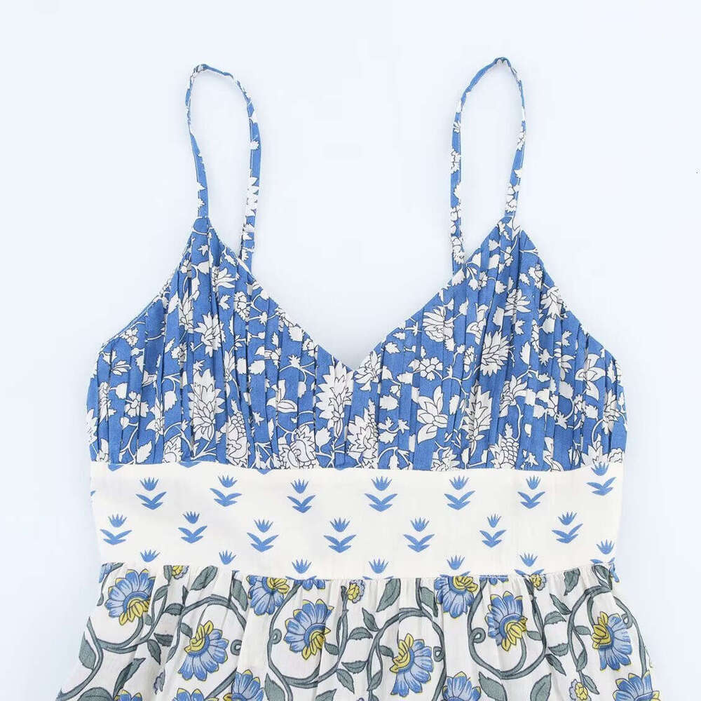 DHEssentials Z Summer 2025 New Patchwork Printed Layered Spliced Dress