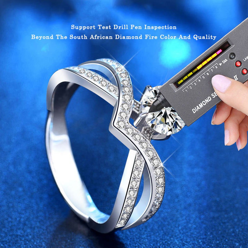MT GRA 1CT Moissanite Ring for Women 925 Sterling Silver Engagement Wedding Ring High-quality Factory Wholesale with Gra Certificate