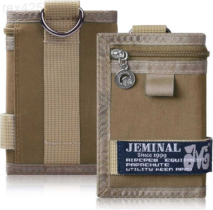 Wallet for Men Canvas Outdoor Sports Keychain Wallet with Multiple Card Slots and ID Window Black Gifts for Dad from Son Daughter WifeW250911