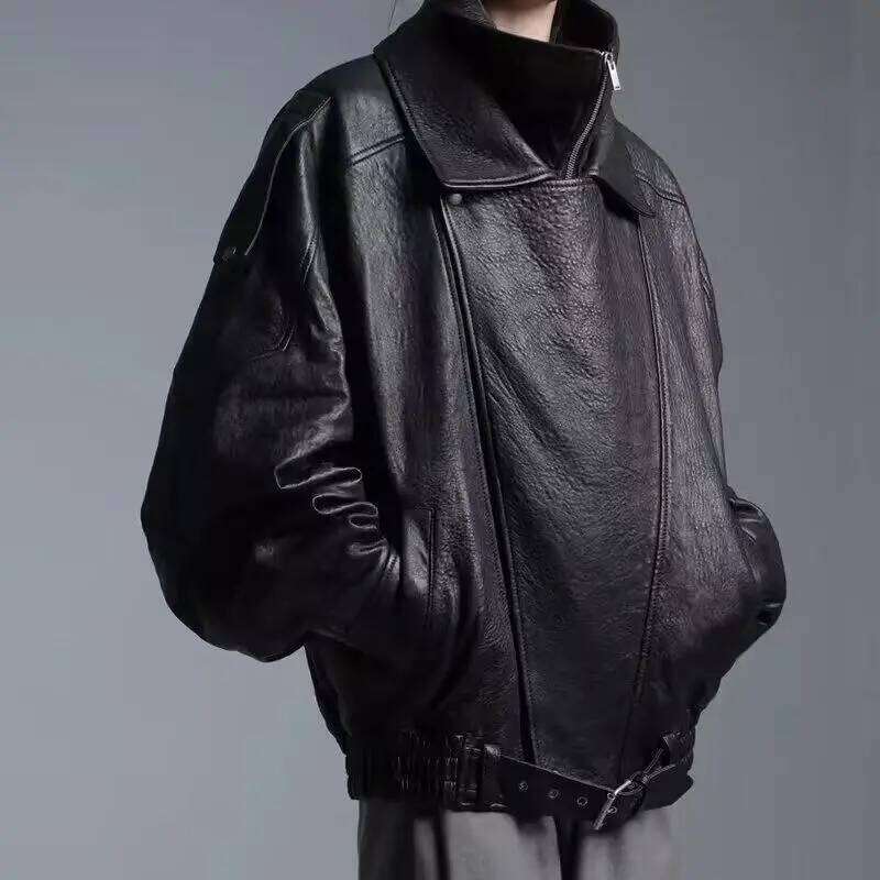 Soft Leather Jacket Vintage Bomber Jackets PU Moto Biker Coats Windbreaker Korean Fashion Women Outerwears Unisex