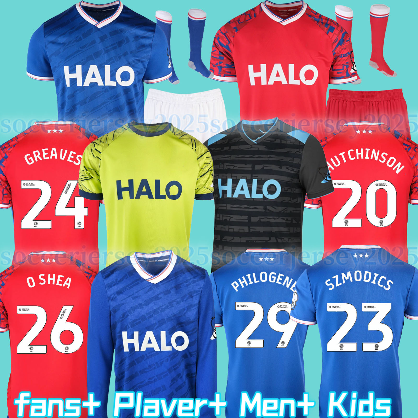 25 26 IpswichS HIRST Soccer Jerseys Town LADAPO GREAVES SHEERAN DAVIS HARNESS BURNS 2024 2025 BROADHEAD JOHNSON Home Away Football Shirt adult Men Kids kit uniform