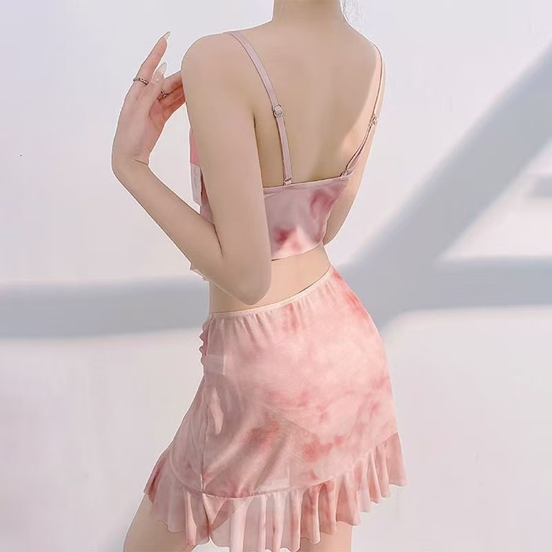 2025 Bikini Swimsuit for Women Three-Piece Set High-End Two-Piece Cover-Up Conservative Beach Vacation Hot Spring Swimwear
