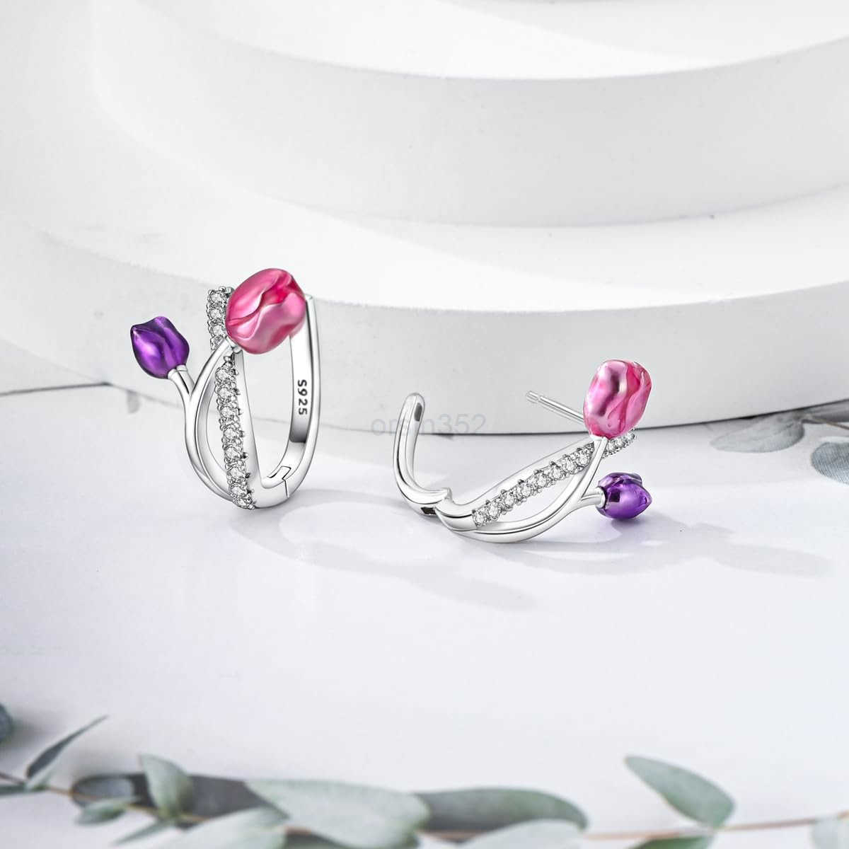 925 Sterling Silver Huggie Hoop Earrings Butterfly Posts Thick Chunky Hoops for Women Small Tiny cuff Cubic Zirconia Snake Heart EarringW250911