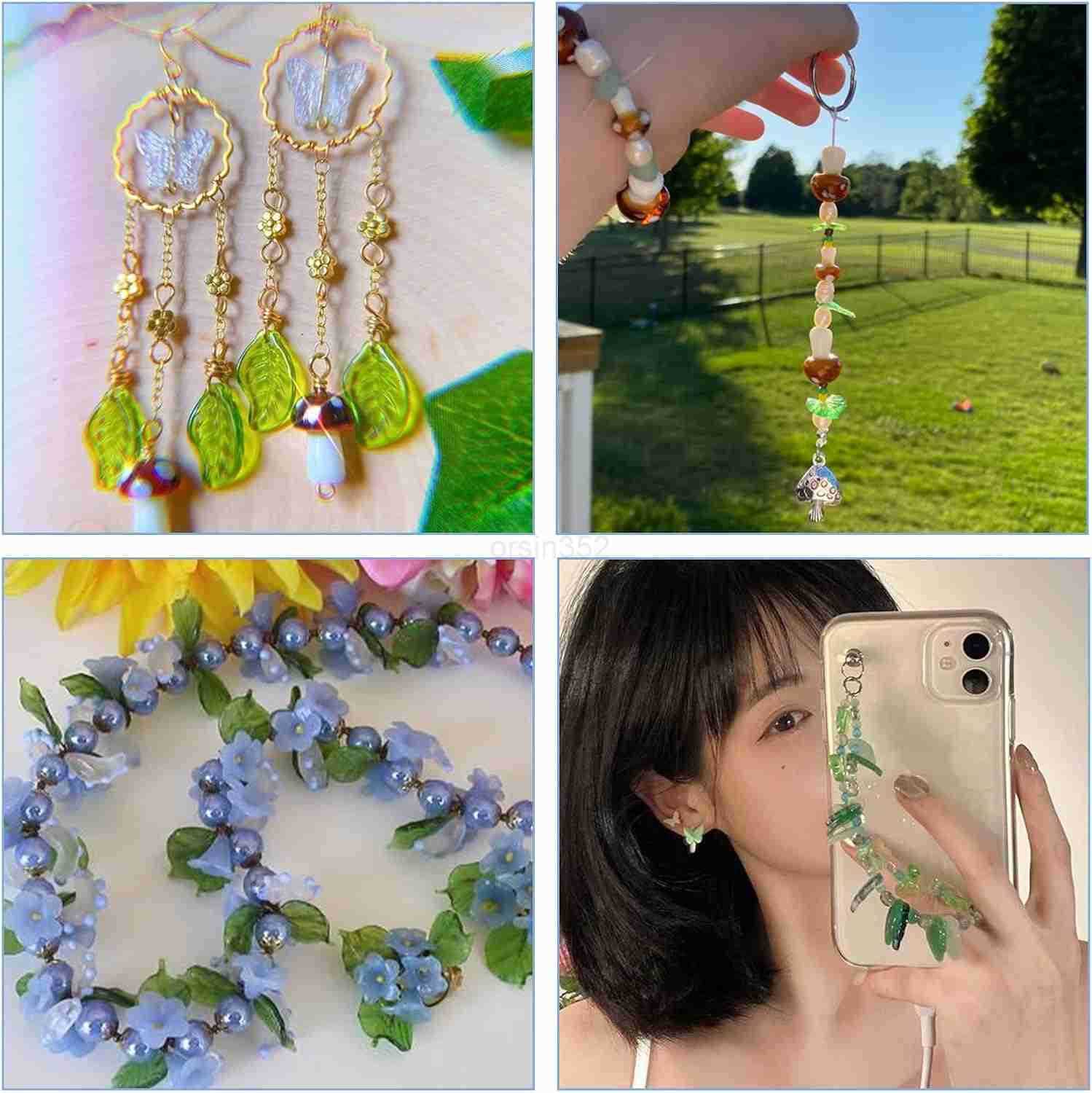 320Pcs Green Acrylic Leaf Beads Charms Transparent Maple Tree Leaves Pendants Cute Green Leaf Beads Caps for Jewelry Making Necklace EarringW250911