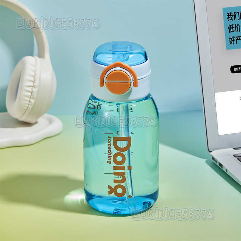 New Large Capacity Double Drinking Straw Cup Summer Men and Women Simple Plastic Cup Outdoor Portable Sports Water Bottle H250911