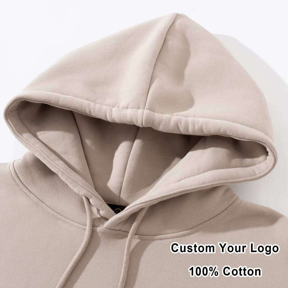 High-Quality Cotton Hoodie for Men and Women with Embroidery & Puff Print, Oversized Pullover Blank Sweatshirt