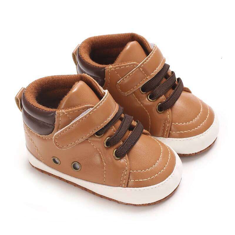 High Top Spring And Autumn 0-18M PU Soft Sole Breathable Baby Casual Sports Walking Shoes