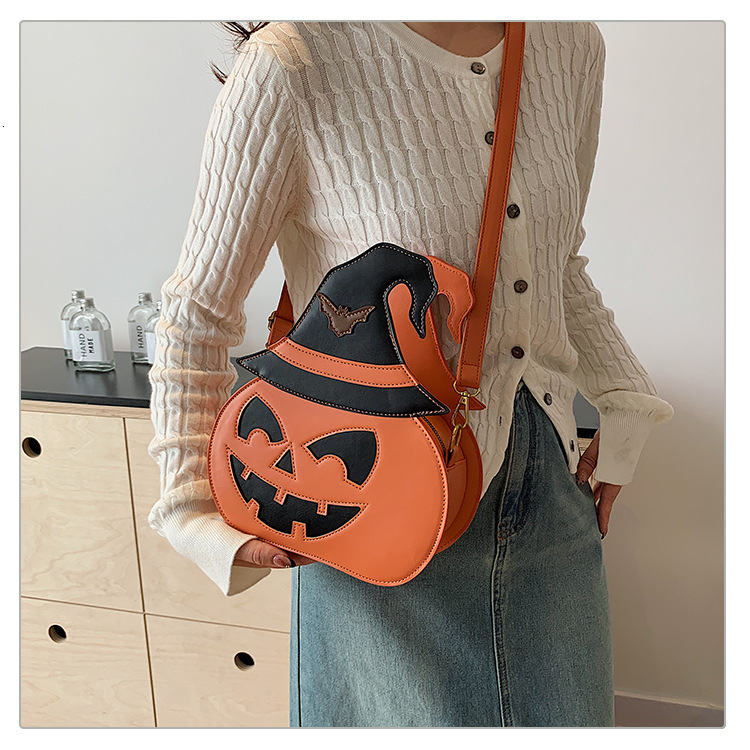 Halloween new trendy pumpkin bag, niche leisure design, versatile fashion, European and American style women's shoulder bag, designer bag