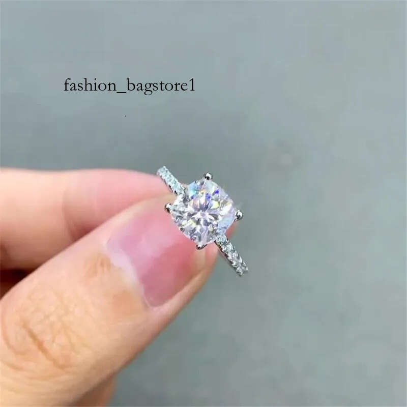 Cluster Rings Inbeaut Arrival Sier 3 Ct Excellent Cut D ColorPass Dia Test Cushion Moissanite Wedding Ring Women Fine Jewelry