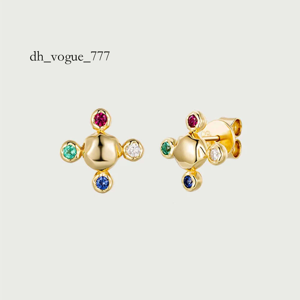 14k Gold Red Ruby White Moissanite Blue Sapphire Emerald Gemstone Stud Fashion Fine Sier Earrings