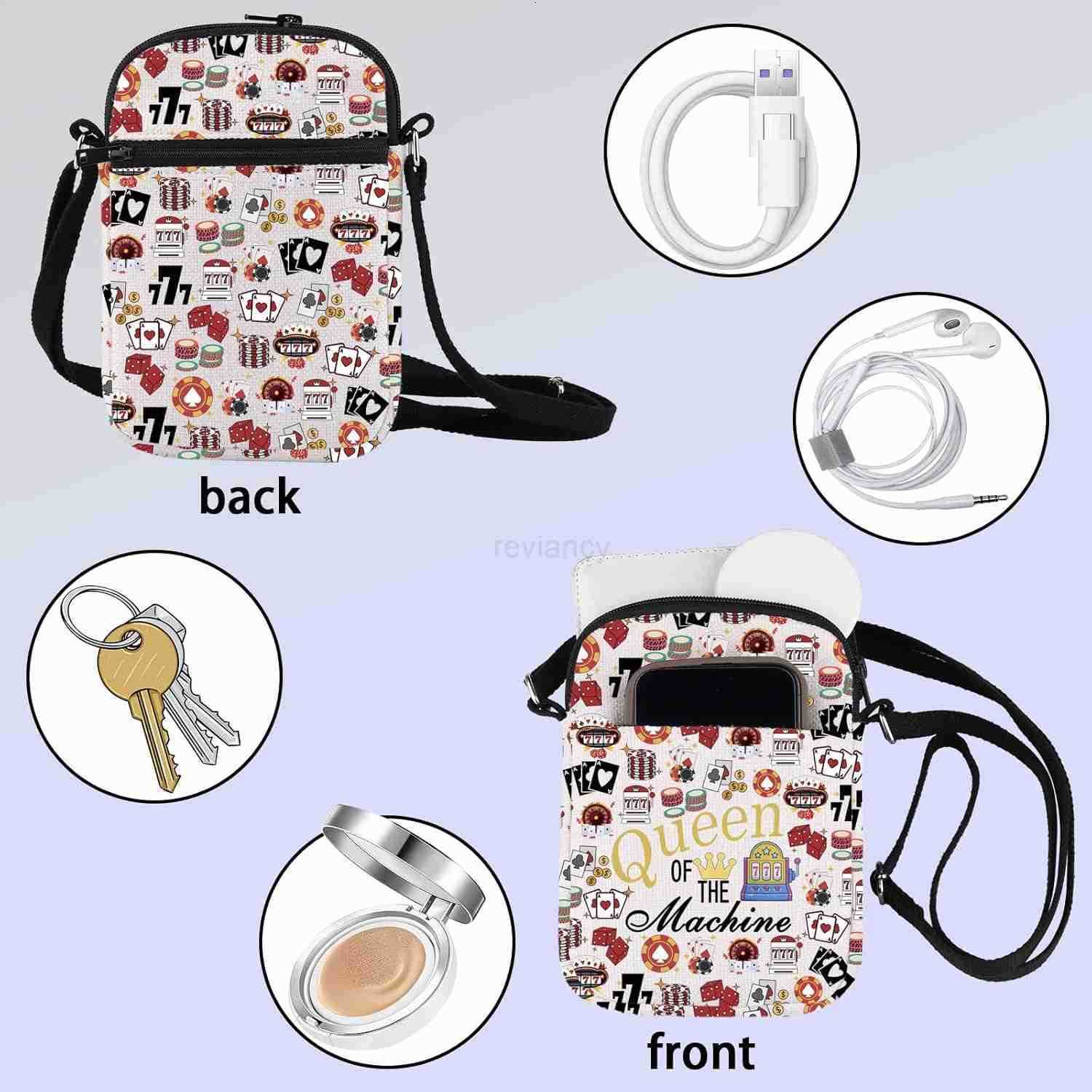 Cross Body Bag Casino Gambling Lover Gift Queen Of The Machine Messenger Bag Slot Gambling Lucky GiftW250911