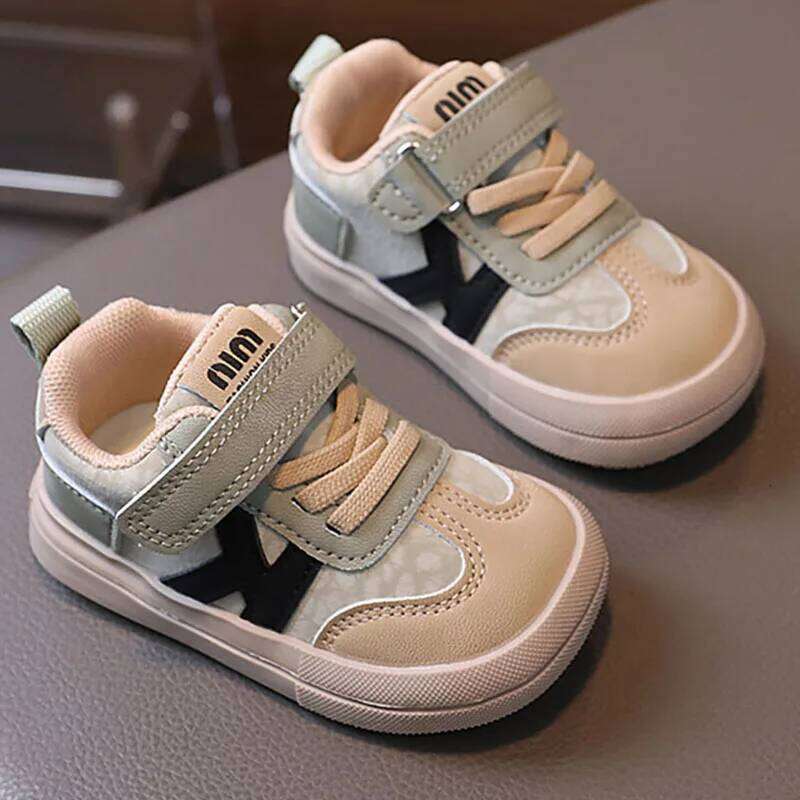 PU Leather Children Designers Kid's Ergonomics Soft-soled Girl's Sneakers Anti-slippery Sport Toddler Shoes