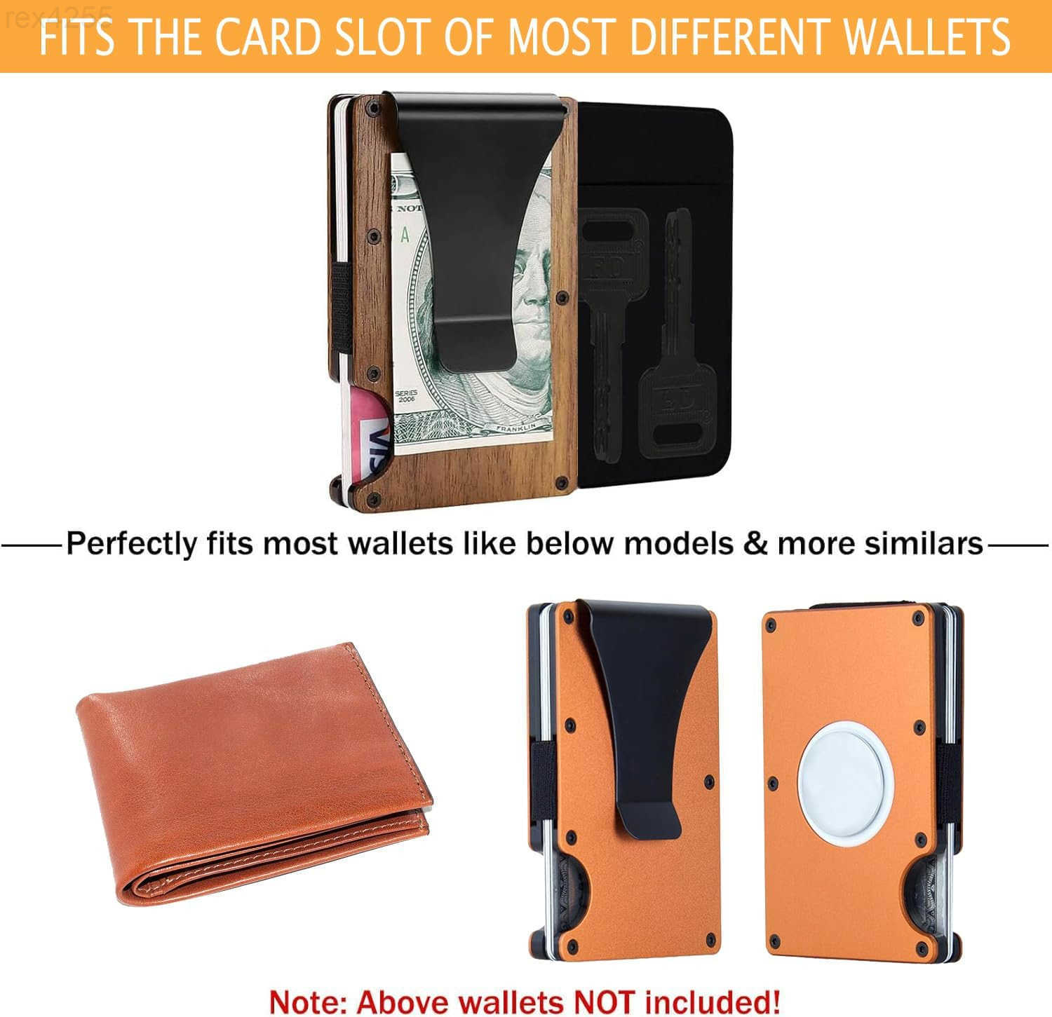 Flat Thin Wallet Key Holder Credit Card Size Minimalist Slim Key Organizer Sleeve BlackW250911