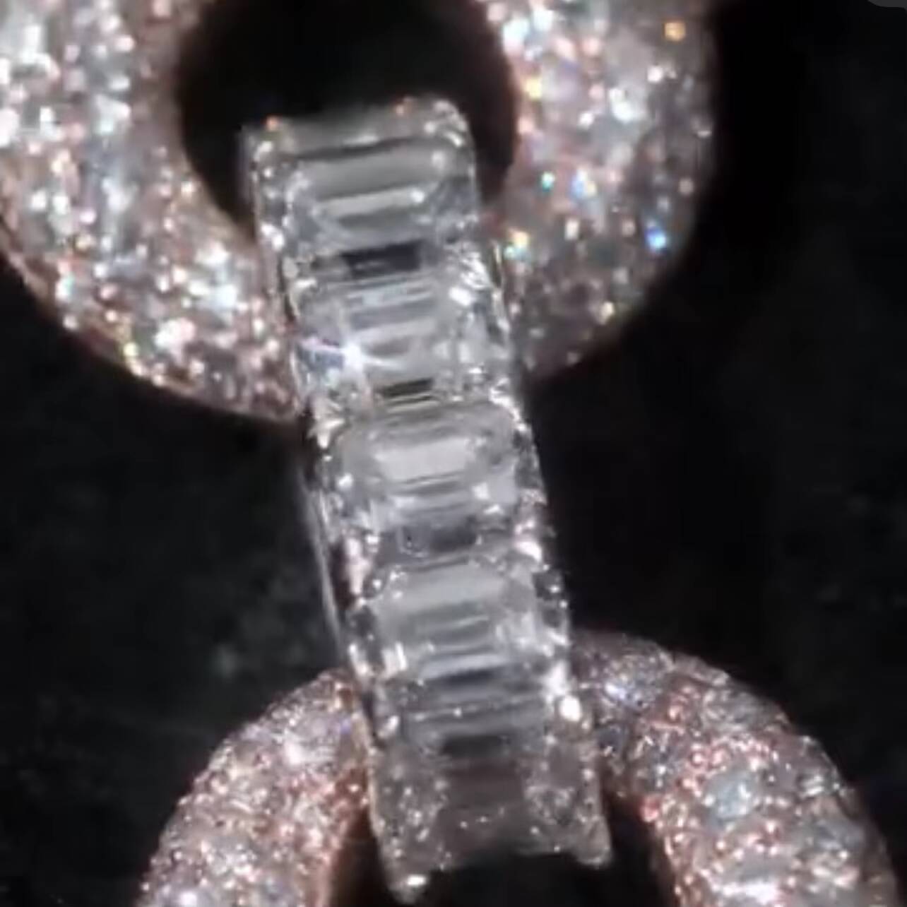 New Design Rapper Jewelry 13MM Infinity Link Chain Rose Gold VVS Moissanite Hip Hop Iced Out Chain Necklace