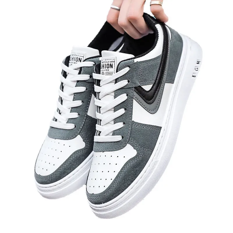 Free shipping Spring/Summer New Men's Fashion Casual Board Shoes Color Blocking Lace Up Korean Versatile Trendy Shoes Flat Bottom