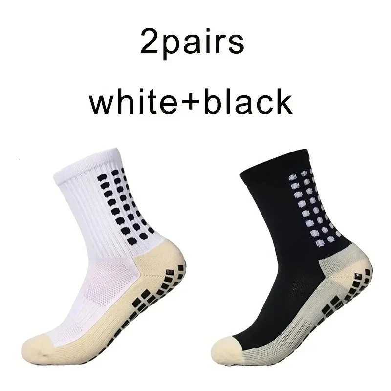 2 Pairs Antislip Football Socks Men Women Sports Socks Thickened Breathable Comfortable Football Basketball Running Grip Socks D250911