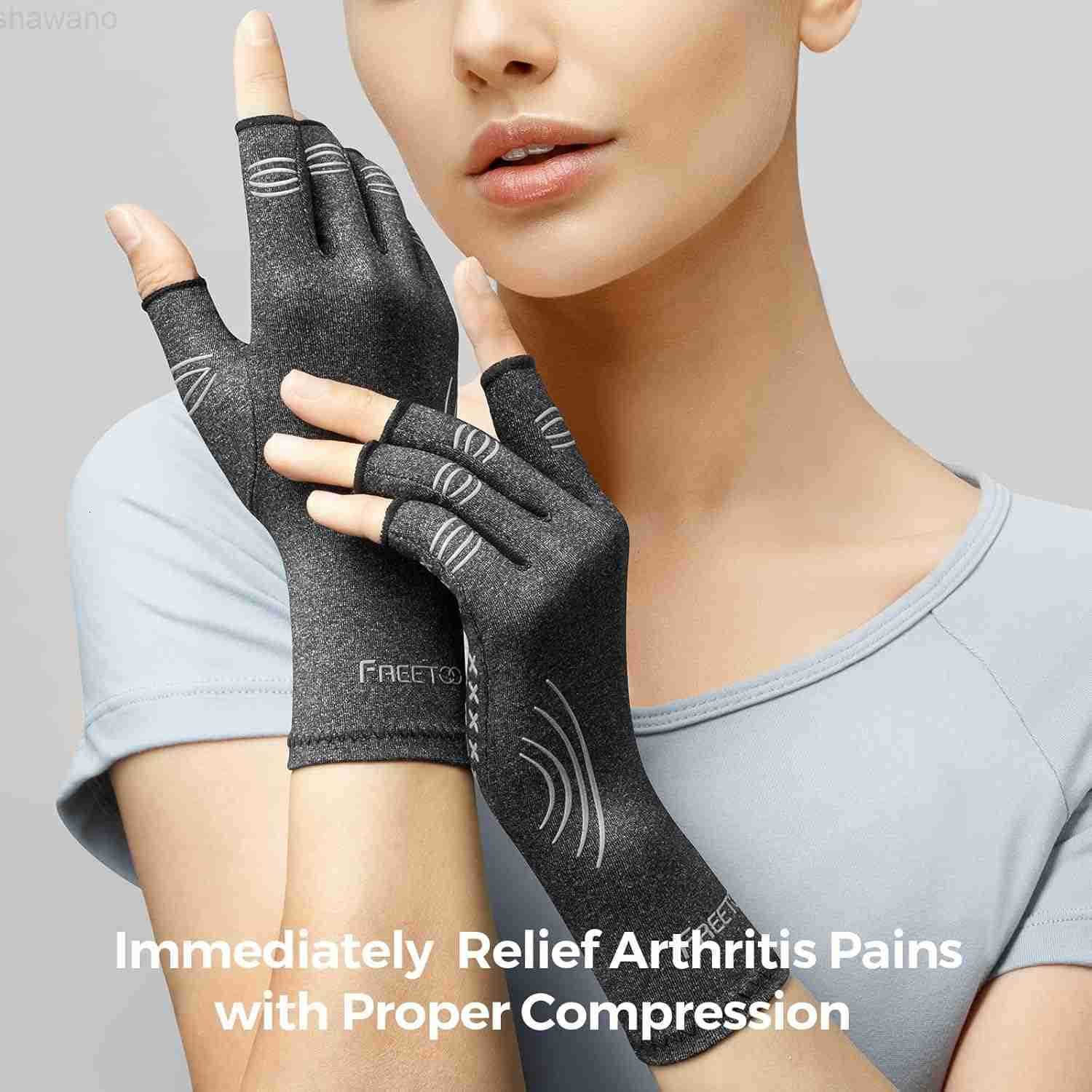 Copper Arthritis Gloves for Carpal Tunnel Pain Relief Strengthen Compression Gloves to Alleviate Hand PainsSwelling Fingerless Computer Typing Gloves 