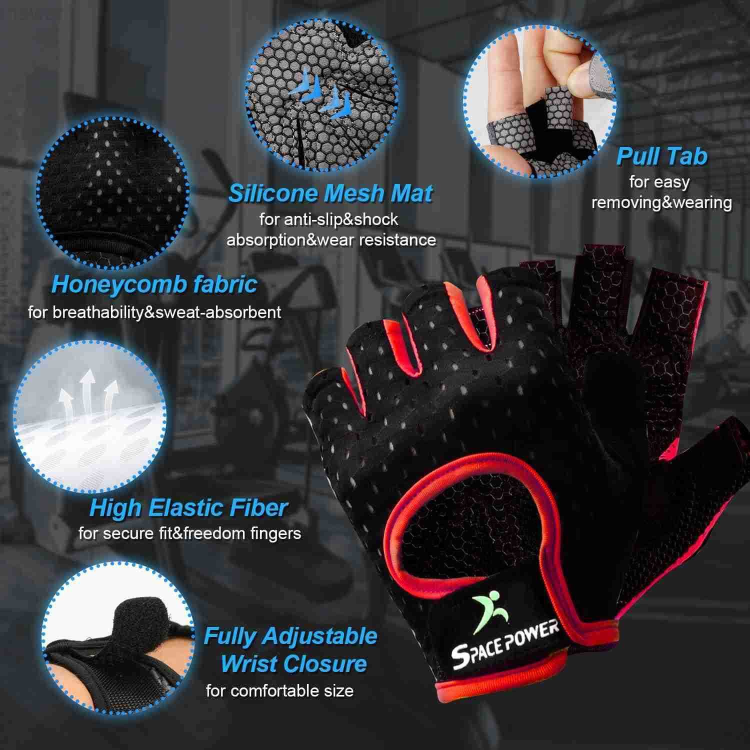 Workout Gloves Lightweight Breathable Gym Gloves for Women Mens ExerciseW250911