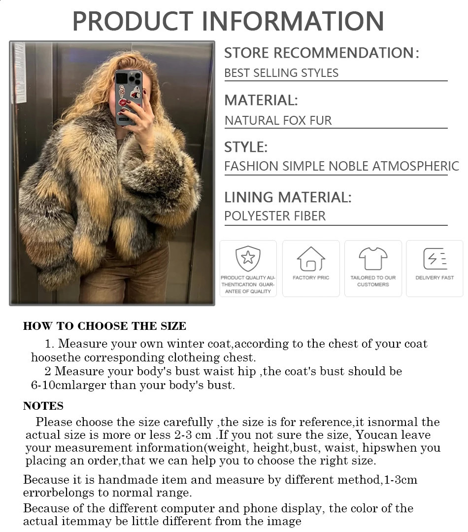 Golden lsland Fox Fur Coat Real Fur Jacket With Collar Short Genuine Silver Fox Fur Coat Arrival Natural Fur Coat For Women 250910