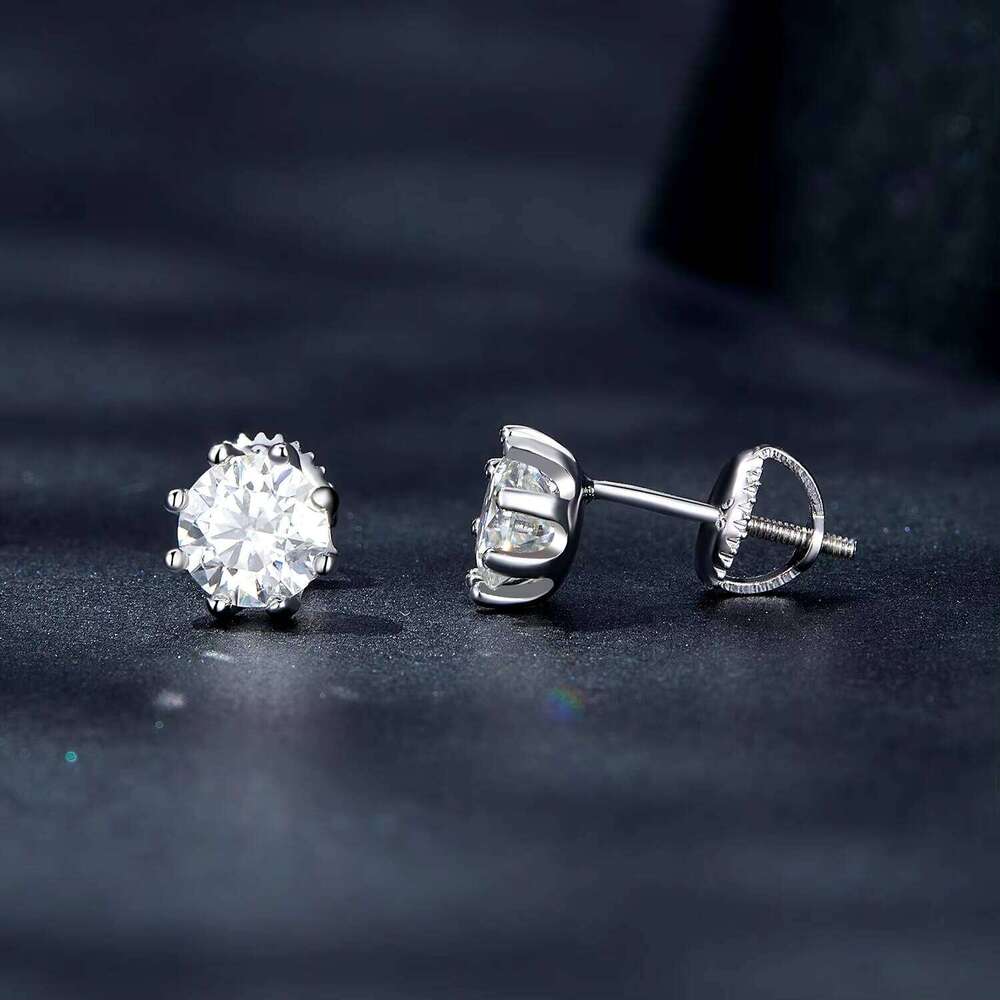 Sterling Sier Moissanite Jewelry Dia Earrings 0.8ct 6mm Round Brilliant Cut Designs Beautiful Earring for Women