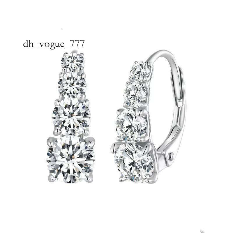 Brand Jewelry Pure Sier White Moissanite Dia Stones Stud Earrings for Girls