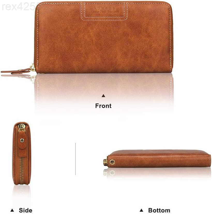 Wristlet Wallets for Women Ladies PU Vegan Leather Clutch Wallet Zip around Phone Purse Card Holder OrganizerW250911