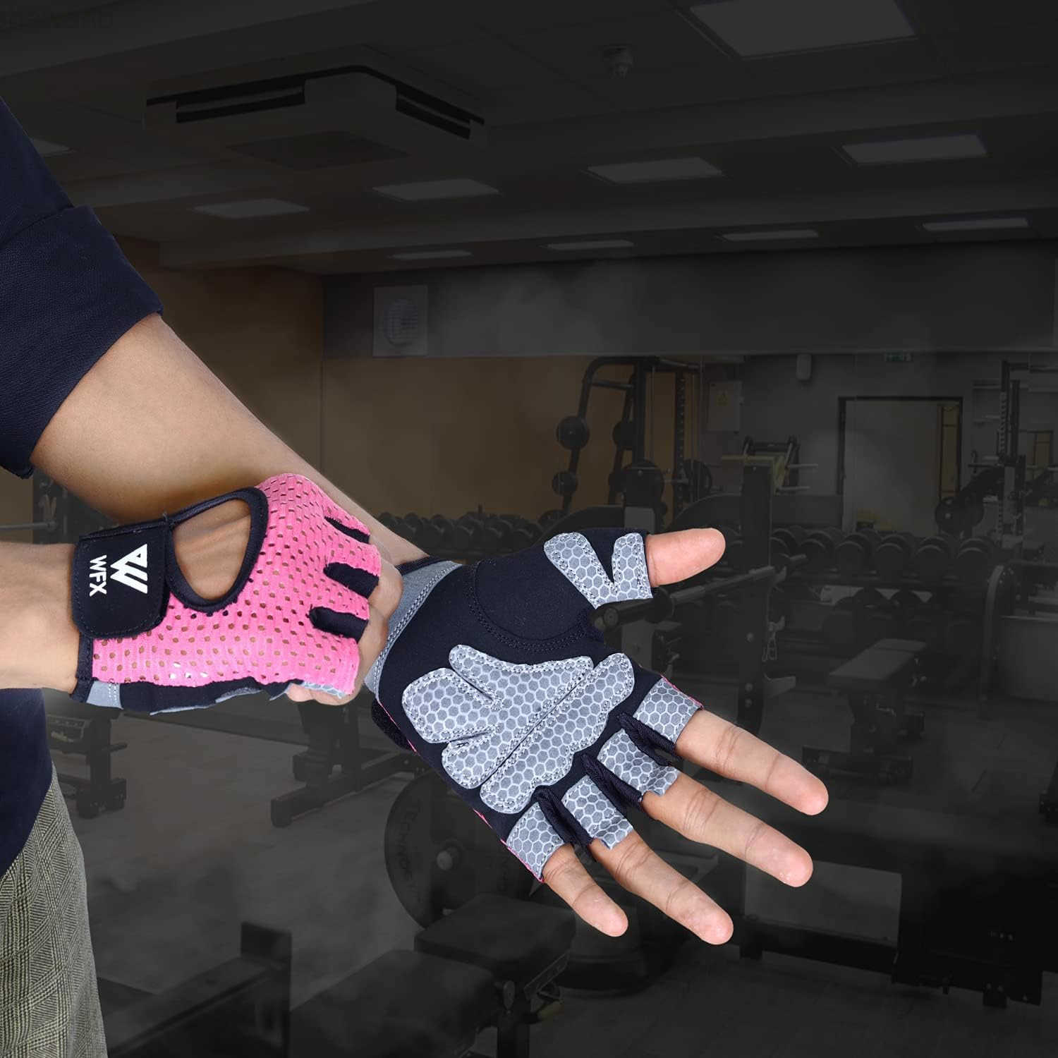 Weight Lifting Gloves for Men Women Gym Gloves with Wrist Wrap Support for Workout Training Exercise Fitness Hanging Pull ups for Dumbbell CyclingW250