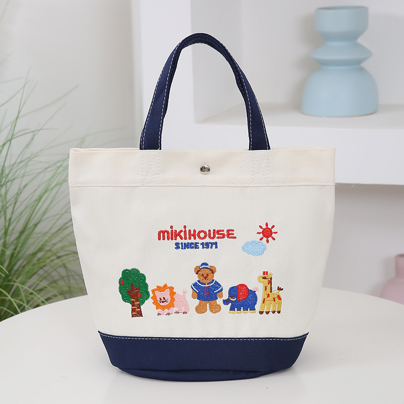 Japanese Luxury Bag Style Cartoon Embroidered Canvas Free Shipping Tote Bag New Casual Letter Large Capacity Mommy Bag Trendy Large Capacity Designer 
