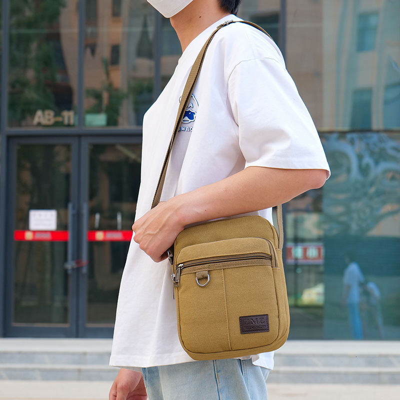 New Men S Canvas Free Shipping Luxury Bag Designer Bag Bag Single Shoulder Bag Korean Style Trendy Casual Canvas Men S Bag Business Outdoor Backpack C