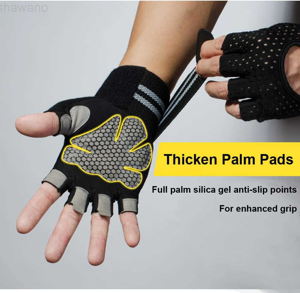 Weightlifting Gym Gloves for Men Women Breathable Workout Gloves AntiSlip Exercise Gloves Adjustable Wrist Support Full Palm Protection LightweightW25