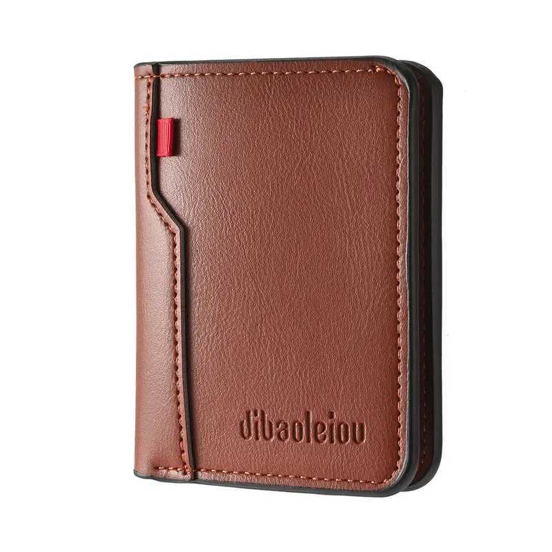 High quality mens wallet 1 brand new ultrathin PU leather vertical credit card wallet clip mini soft leather short W250911