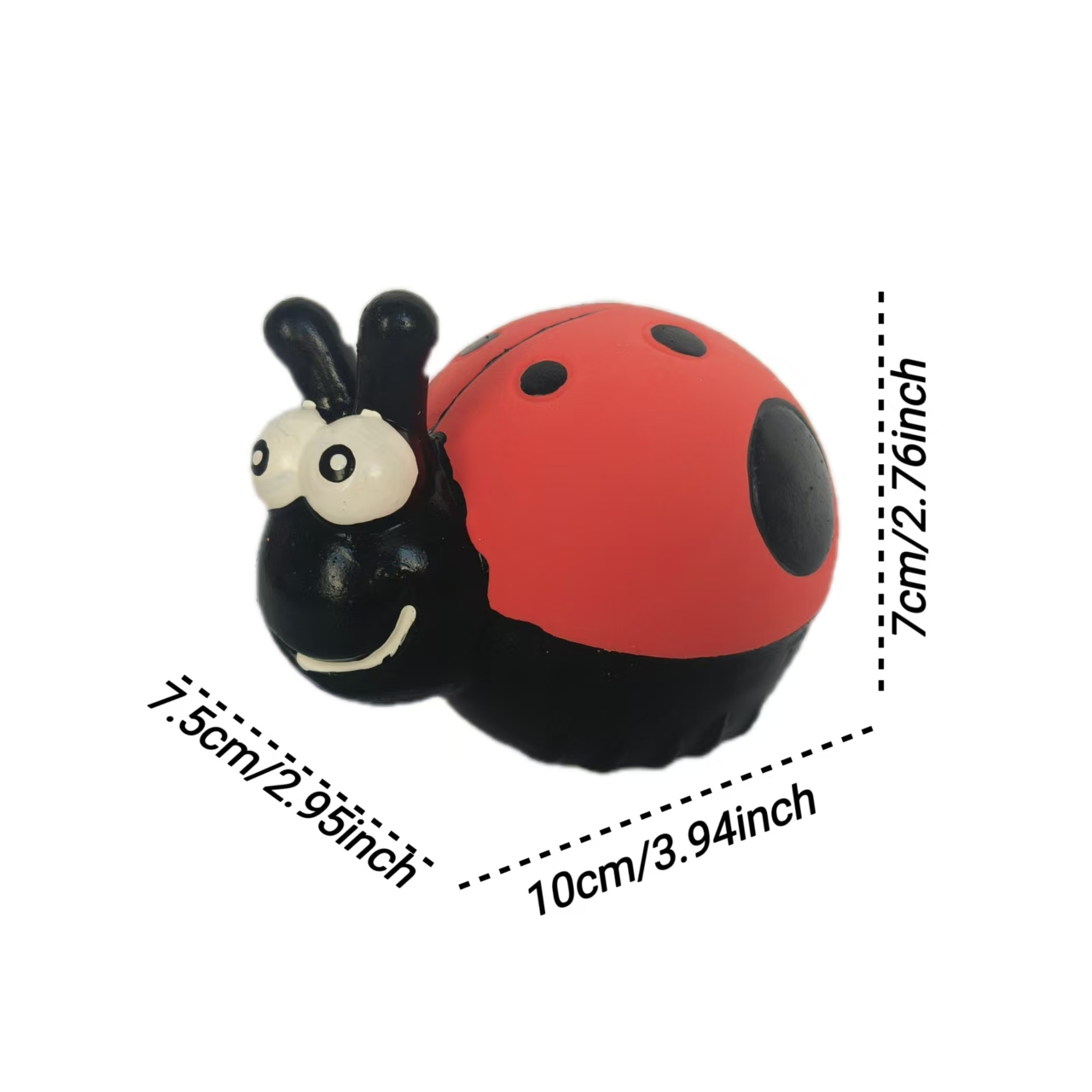Latex Interactive Snail Dog Toy Soft Natural Rubber Screaming Ladybird Dog Toys for Playing and Chewing Puppy Toy with Bright Color for Small Dogs 2pc