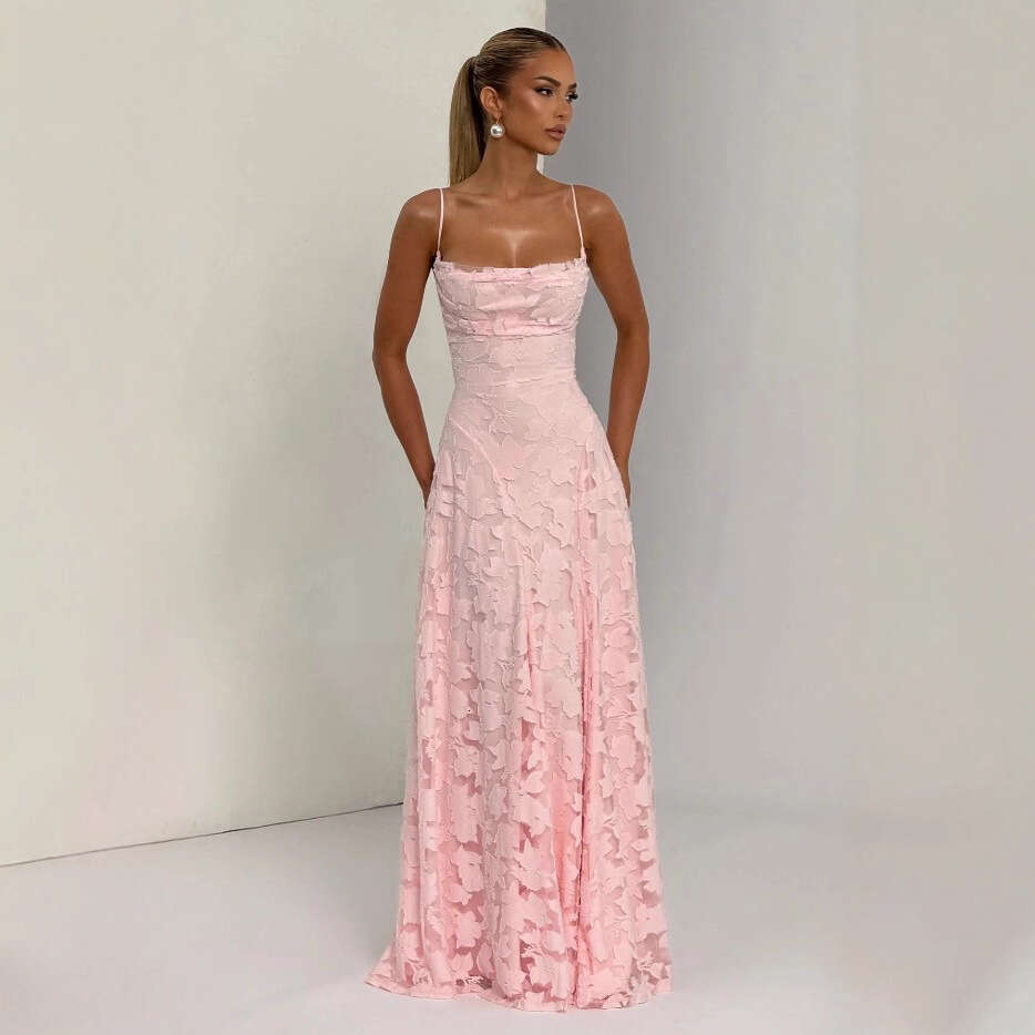 DHEssentials Summer New French Style Romantic Atmosphere Elegant Sexy Tie Backless Strap Dress