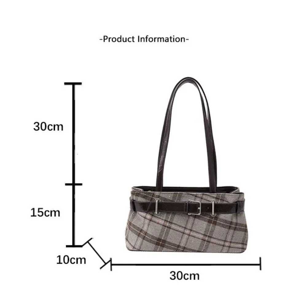 New Handbag Boho Shoulder Bag Bell Pendant Lightweight Tote Bag Plaid Underarm Bag Women W250911