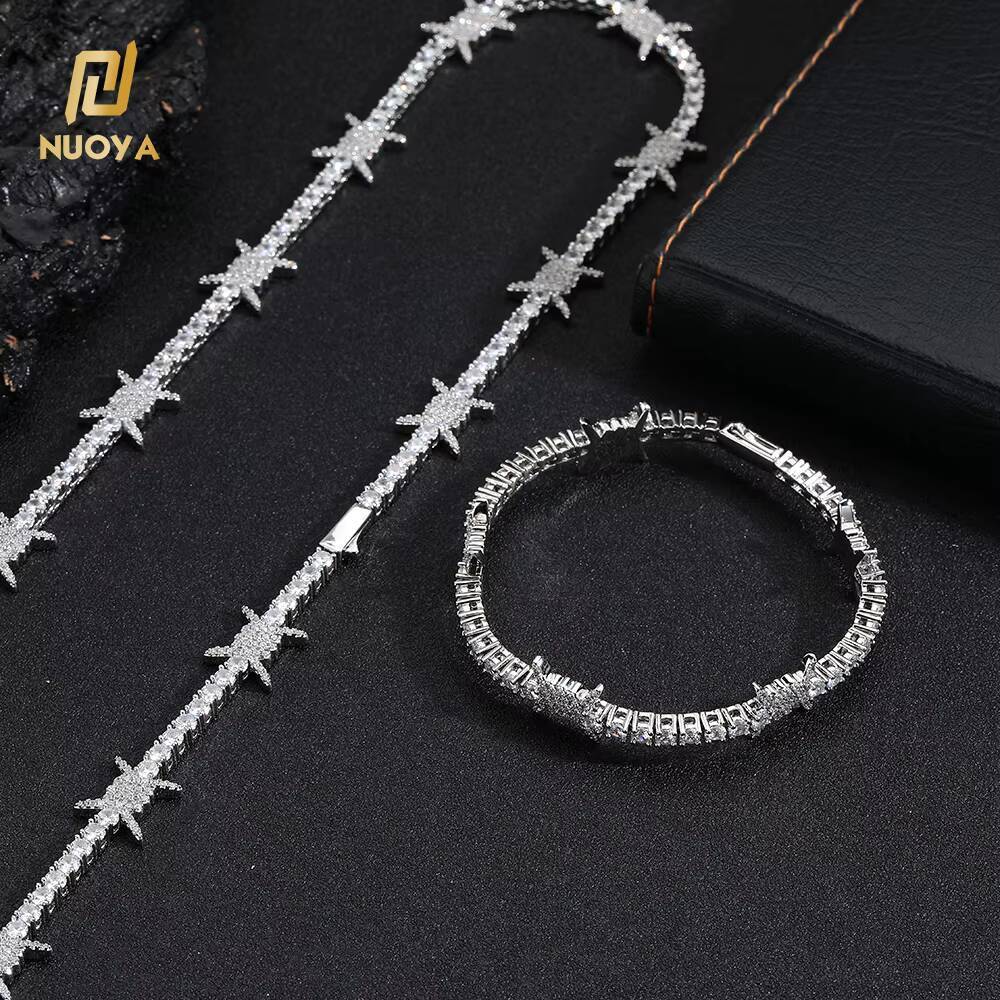 Hip Hop Jewelry Iced Out Bling Zircon Thorn Tennis Chain Womens Choker 18K Gold Plated Barbed Wire Tennis Chain Necklace