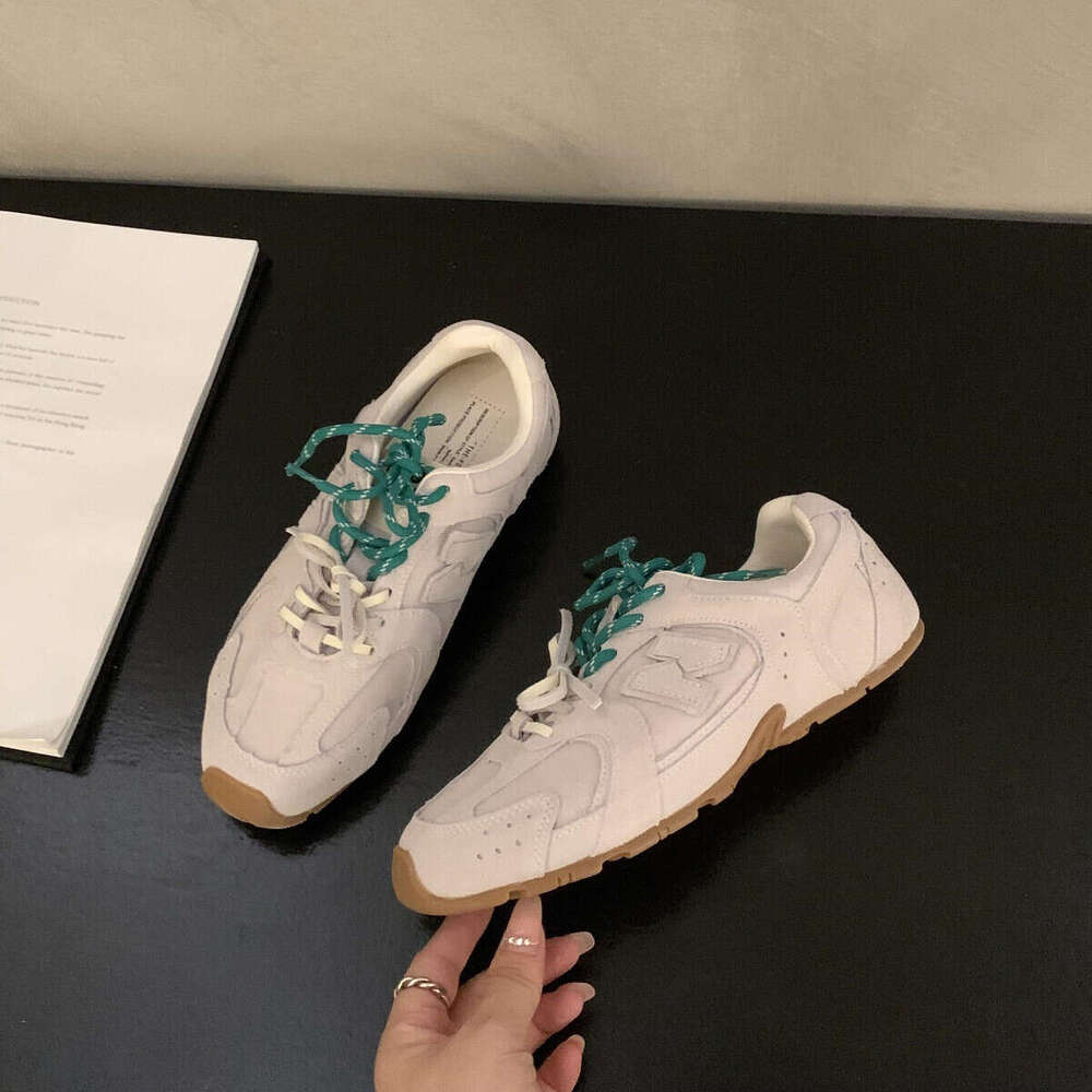 Genuine Leather Training for Women 2025 Spring New Flat Color-Block Casual Sports Designer Shoe Shoes