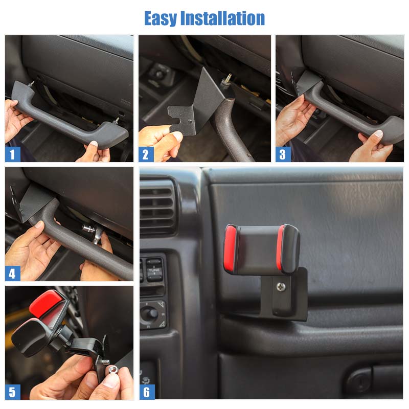 Car Walkie-Talkie Stand + Mobile Phone Holder For Jeep Wrangler TJ 1997-2006 Interior Decoration Accessories